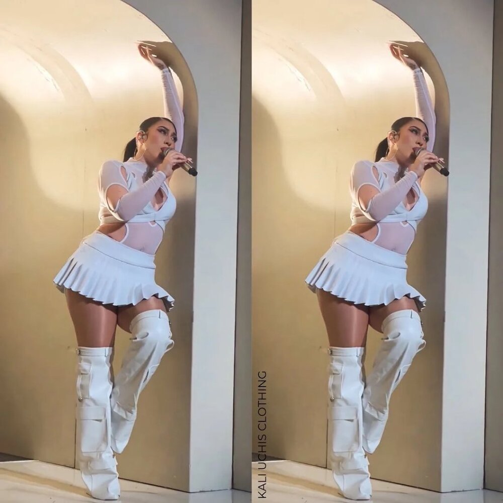 Callie Lives Alexia Azalea Wang White Fold-Over Wedge Heel Boot 8 8.5 - Picture 6 of 6
